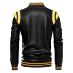 Men’s Black Biker Sheepskin Motorcycle Slim Fit