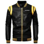 Men’s Black Biker Sheepskin Motorcycle Slim Fit