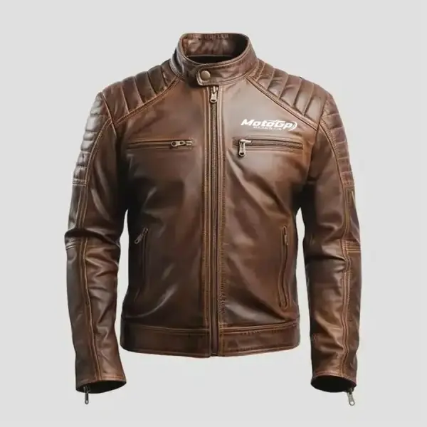 Men’s Distressed Brown Leather Jacket
