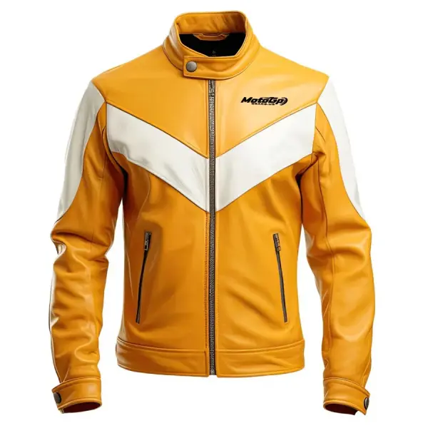 Men’s Mustard Yellow & White Genuine Sheepskin