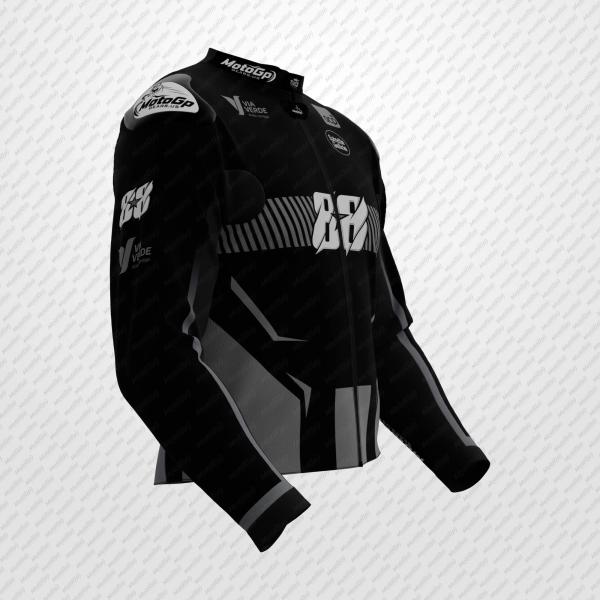 Giacca da Moto in Pelle Nera Miguel Oliveira 2024 Track