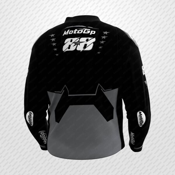 Giacca da Moto in Pelle Nera Miguel Oliveira 2024 Track