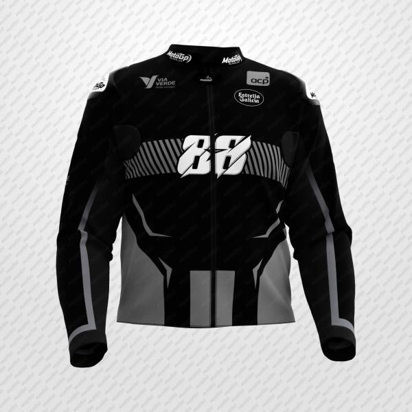 Miguel Oliveira 2024 Track Motorcycle Black Leather Jacket