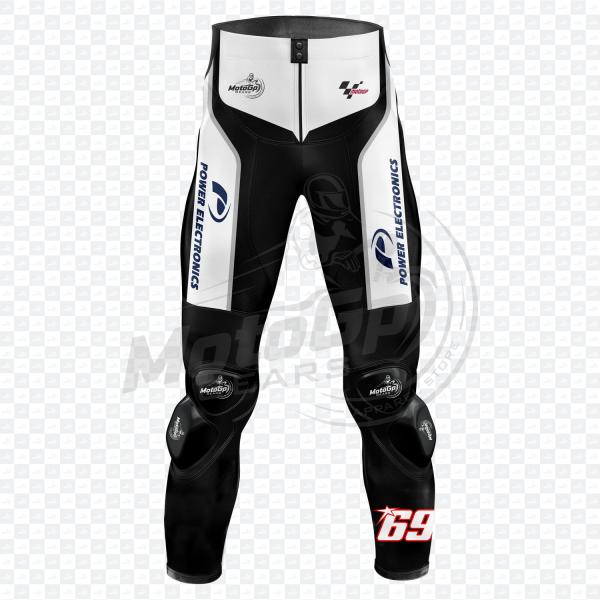 Pantalón de Cuero Nicky Hayden Honda Blanco y Negro