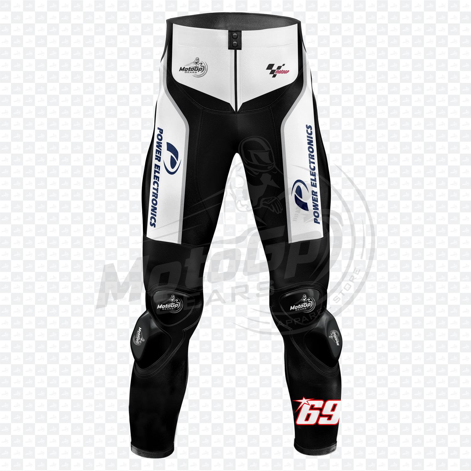 Pantalón de Cuero Nicky Hayden Honda Blanco y Negro