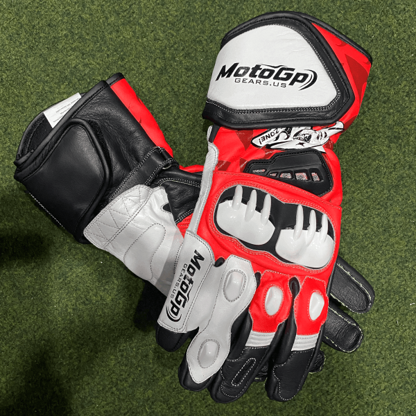 Leuchtend Orange Motorrad-Grippy-Rennhandschuhe