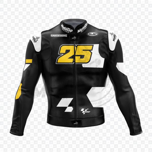 Raul Fernandez Aprilia Test Motorrad Schwarzer Leder-Rennanzug