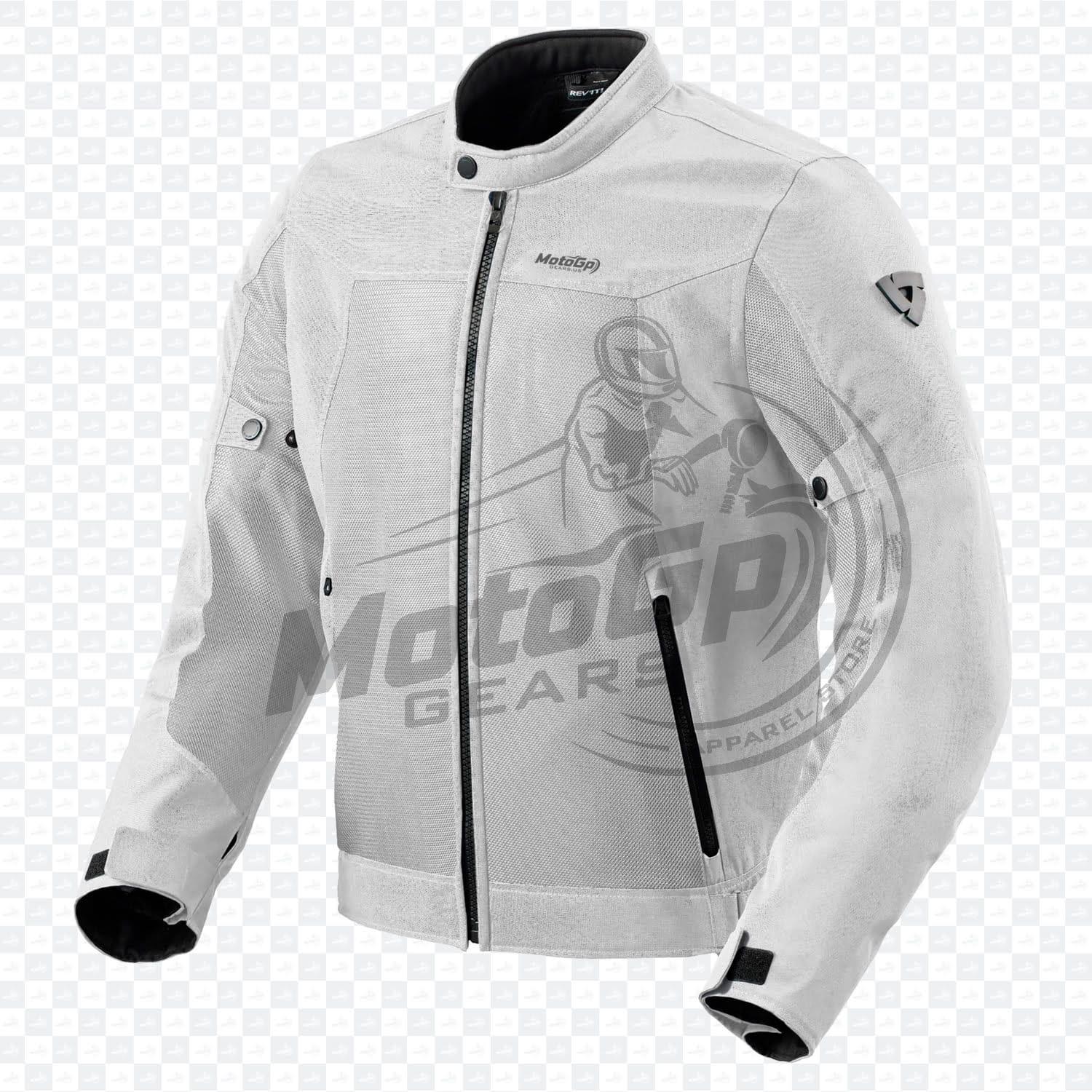 White Textile Racing Jacket – Stylish, Lightweight, and Durable for Men