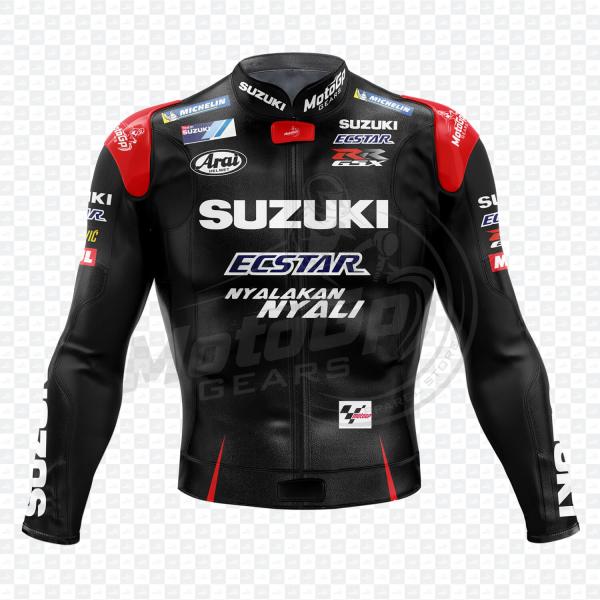 Suzuki Maverick Vinale 2016 Black Leather Jacket