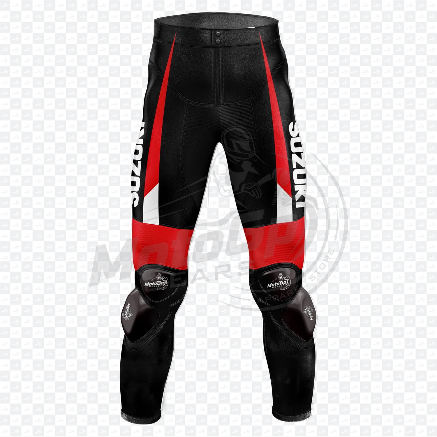 Maverick Viñales Suzuki Schwarz-Rote Lederhose