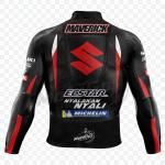 Suzuki Maverick Vinale 2016 Black Leather Jacket