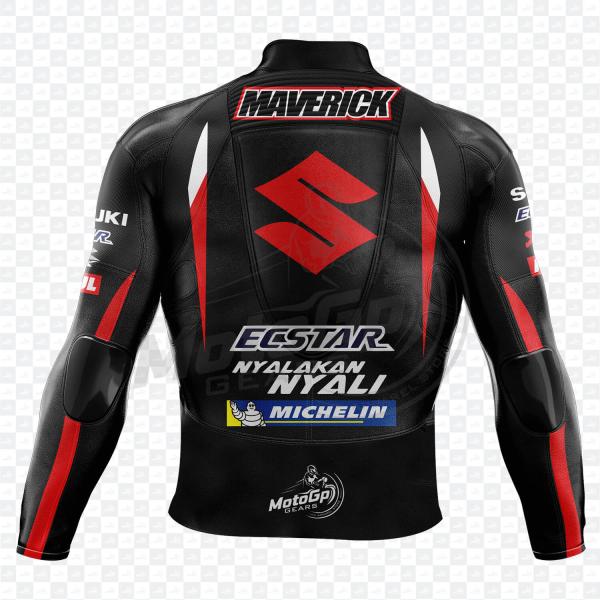 Suzuki Maverick Vinale 2016 Black Leather Jacket