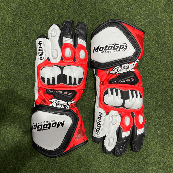 Leuchtend Orange Motorrad-Grippy-Rennhandschuhe