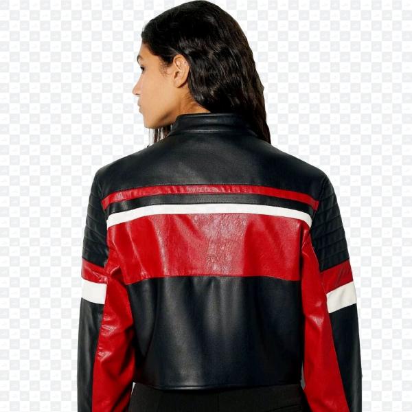 Semi Motorrad Damen Handgefertigte Lederjacke