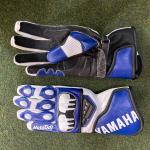 Yamaha Motorrad-Rennhandschuhe – Weiß / Blau