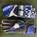 Yamaha Motorrad-Rennhandschuhe – Weiß / Blau